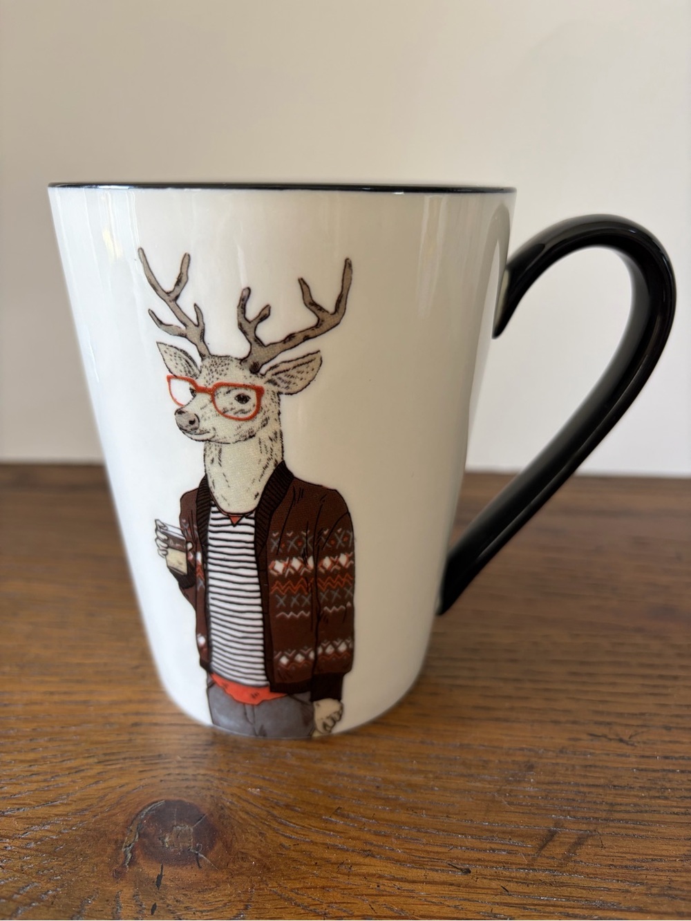 Signature Housewares Ceramic Deer Graphic Coffee Mug.
